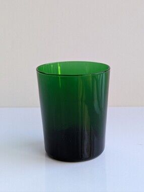 MCM Reims Emeraud Forest/Emerald Green Juice Whiskey Glass Tumbler France 3 1/2"